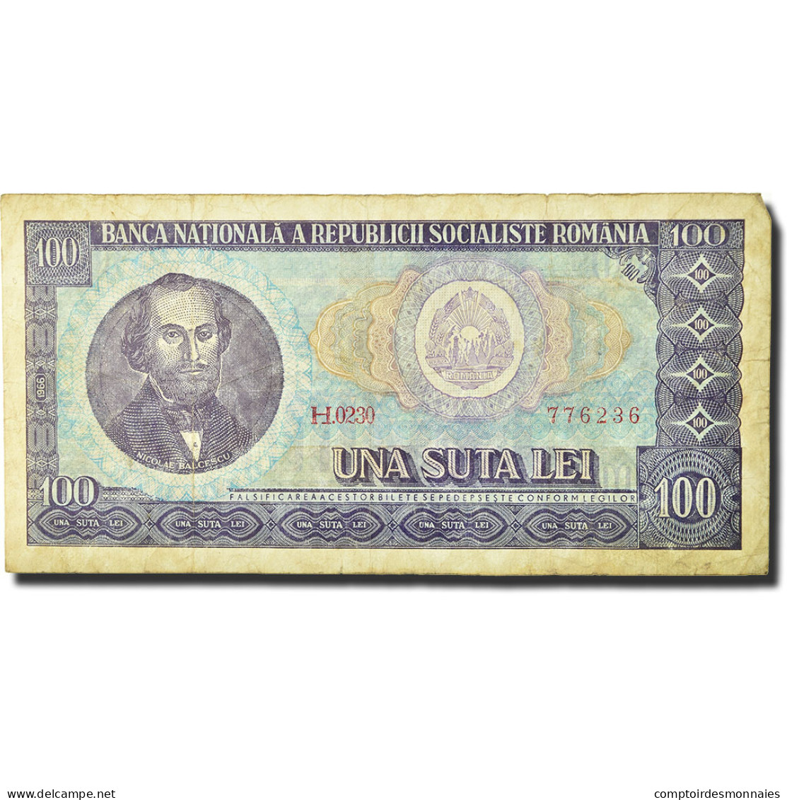 Billet, Roumanie, 100 Lei, 1966, KM:97a, TB - Rumänien