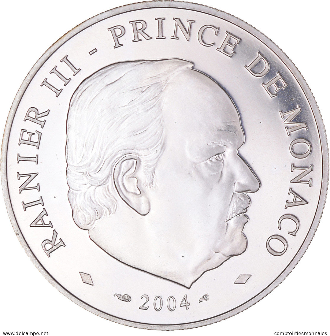 Monaco, 5 Euro, Rainier III - Sainte Dévote, 2004, Paris, BE, FDC, Argent - Monaco