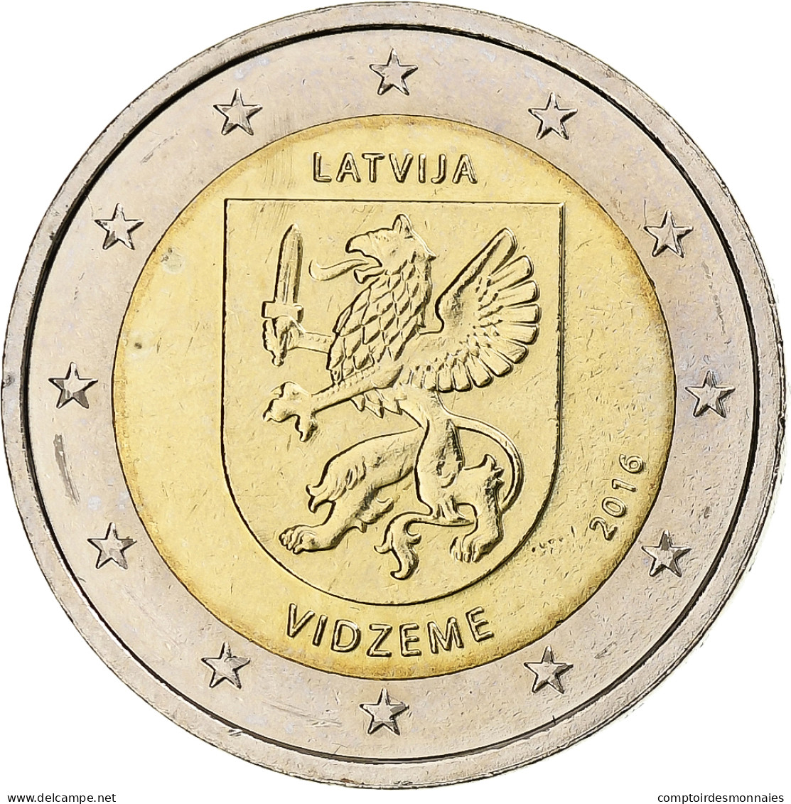 Lettonie, 2 Euro, Vidzeme, 2016, SUP+, Bimétallique - Lettonie