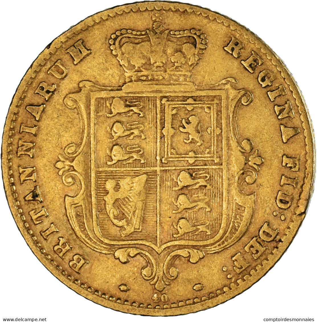 Monnaie, Grande-Bretagne, Victoria, 1/2 Sovereign, 1870, Londres, TTB, Or - 1/2 Sovereign