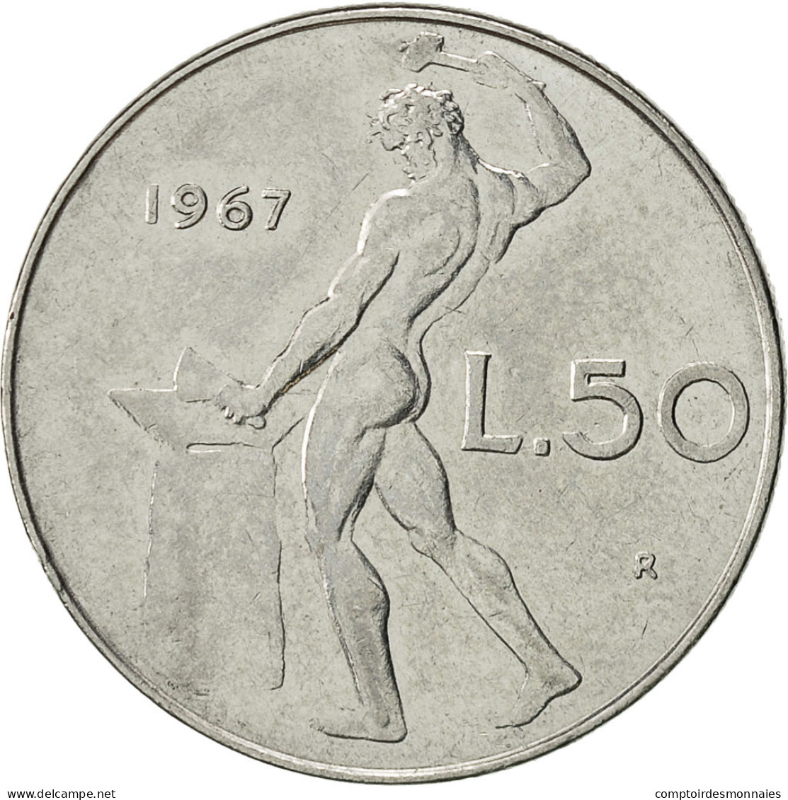 Monnaie, Italie, 50 Lire, 1967, Rome, TTB, Stainless Steel, KM:95.1 - 50 Lire