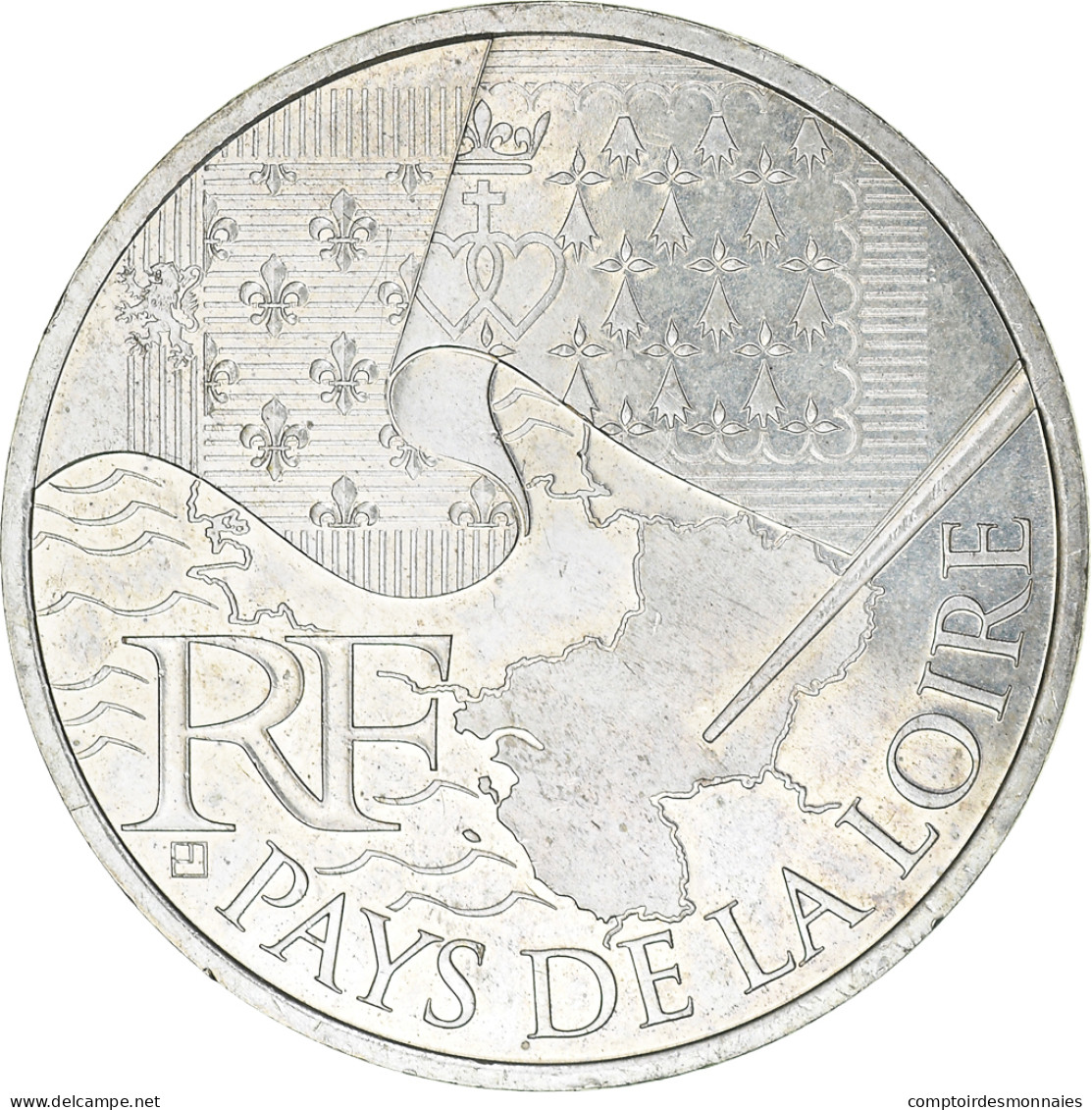 France, 10 Euro, Pays De La Loire, 2010, SPL, Argent - Francia