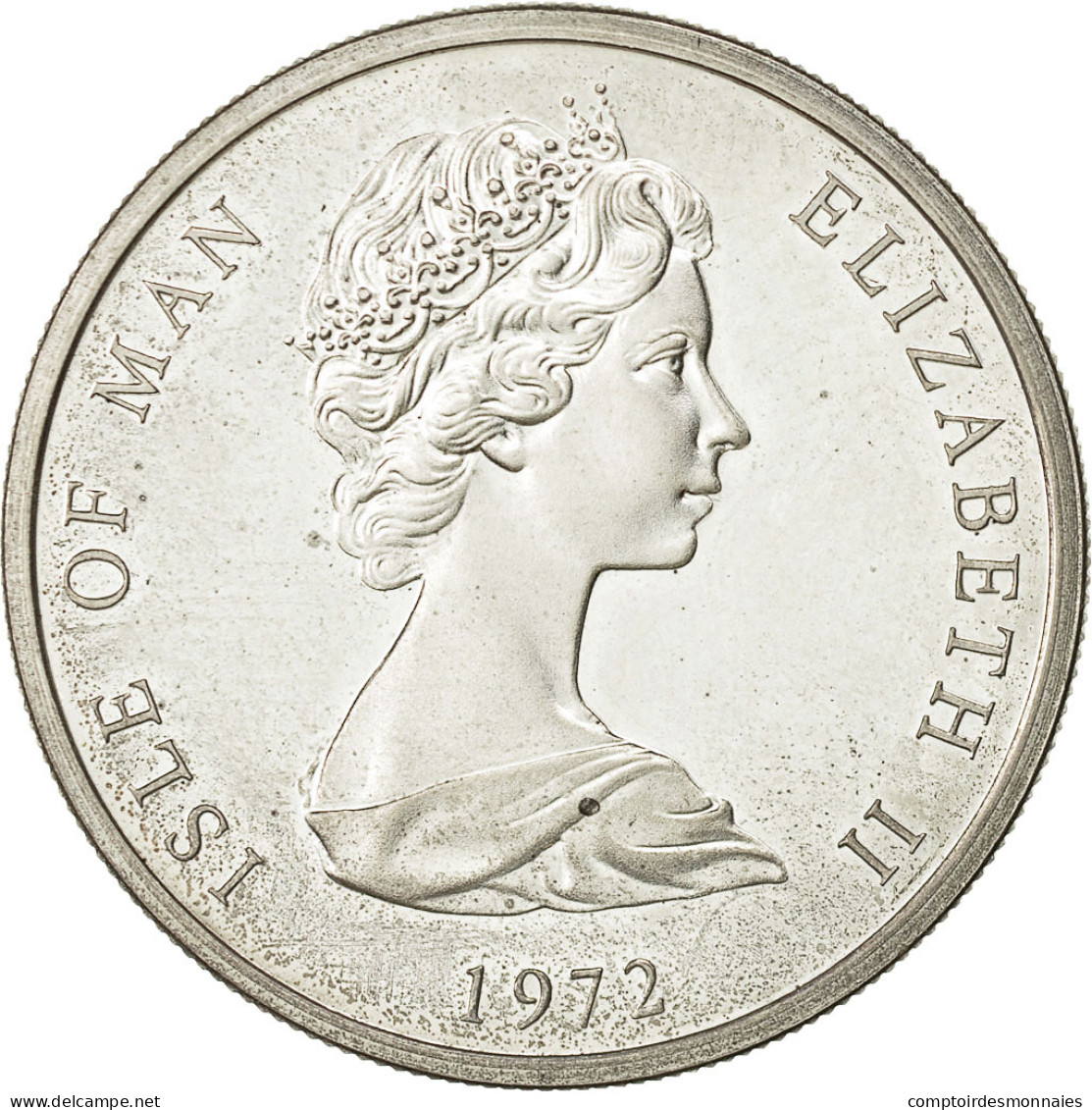 Monnaie, Isle Of Man, Elizabeth II, 25 Pence, 1972, SPL, Argent, KM 25a - Eiland Man