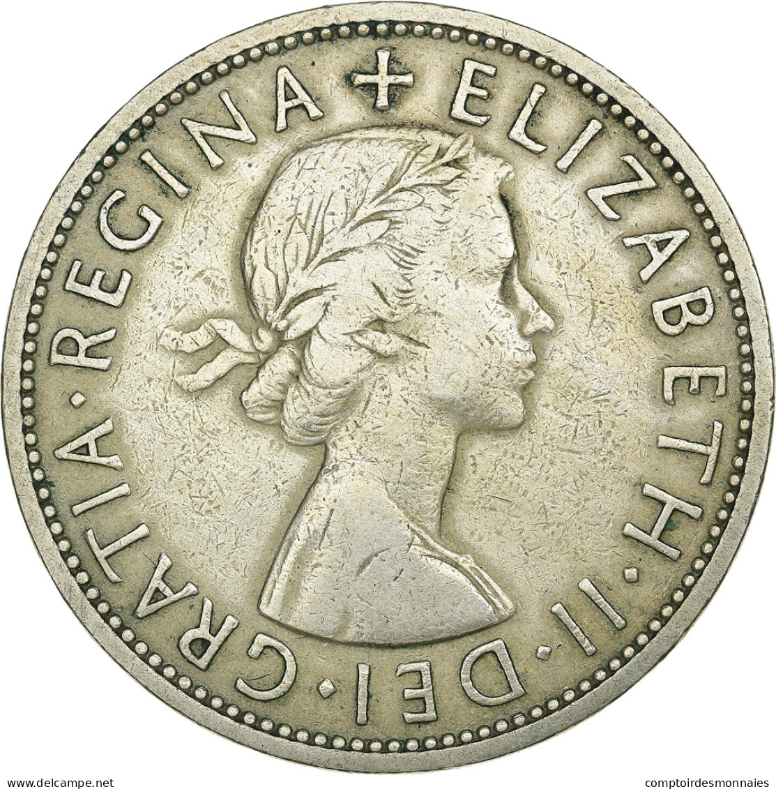 Monnaie, Grande-Bretagne, Elizabeth II, 1/2 Crown, 1961, TB, Cupro-nickel - K. 1/2 Crown