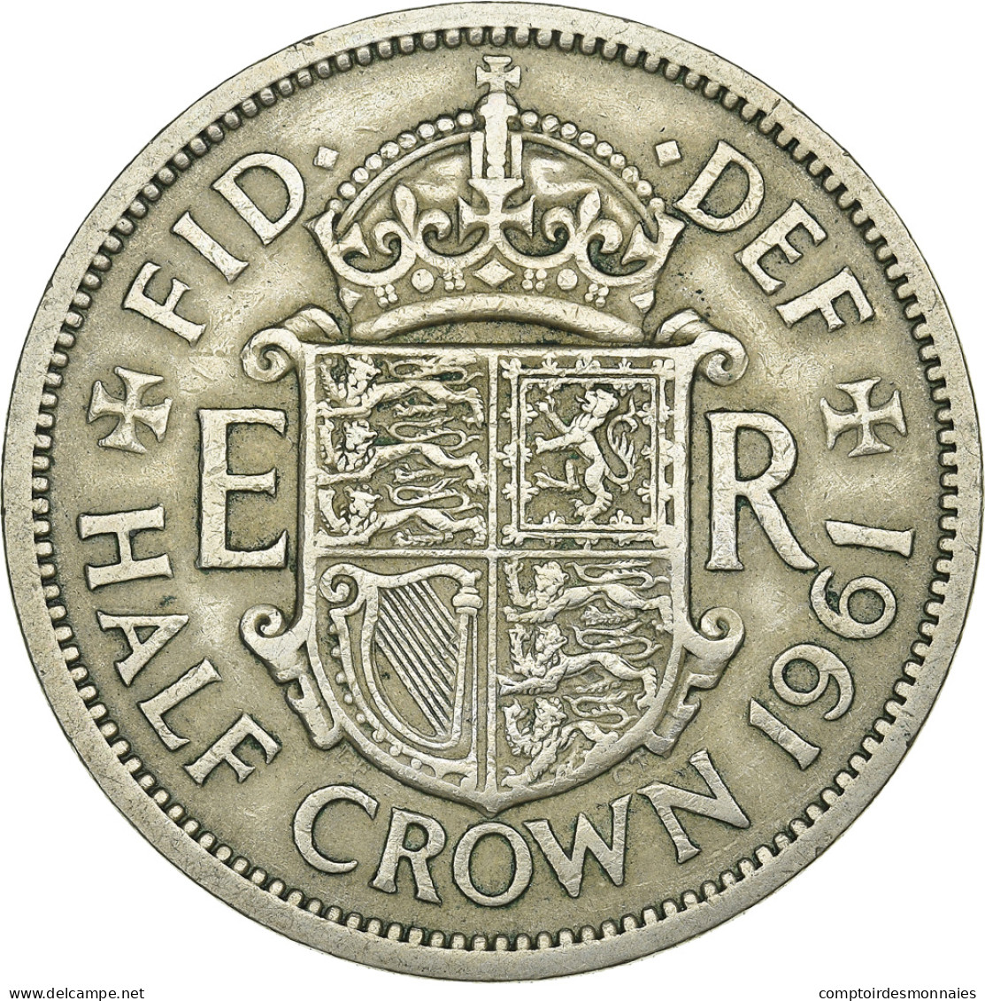 Monnaie, Grande-Bretagne, Elizabeth II, 1/2 Crown, 1961, TB, Cupro-nickel - K. 1/2 Crown