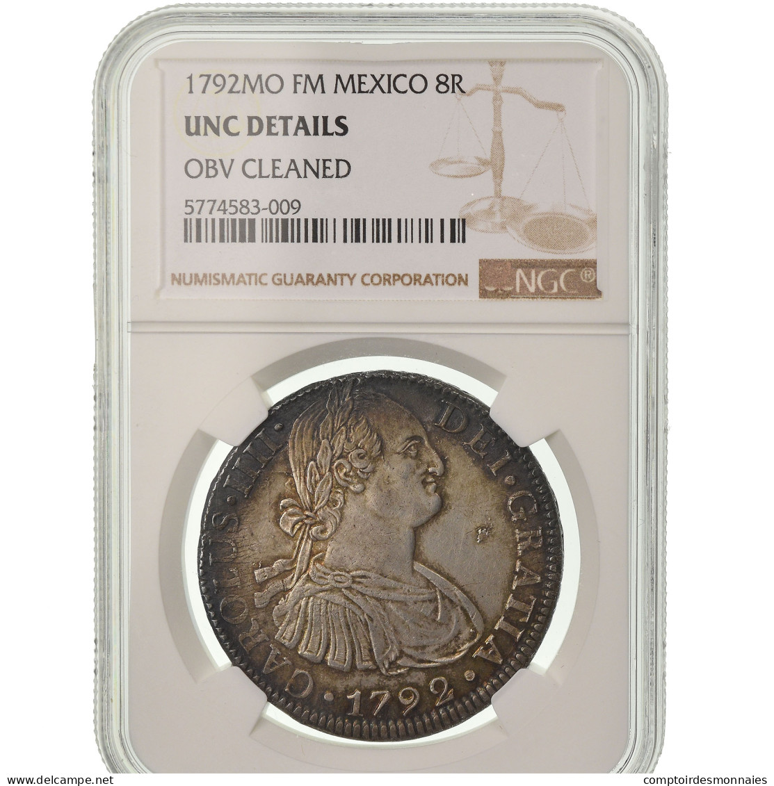 Mexique, Charles IV, 8 Reales, 1792, Mexico City, Argent, NGC, UNC Details - Mexico
