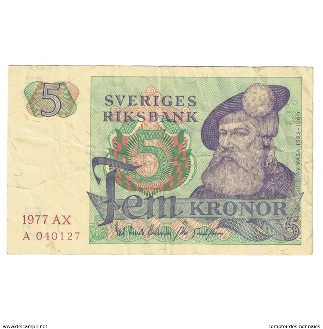 Billet, Suède, 5 Kronor, 1977, KM:51c, TB+ - Svezia