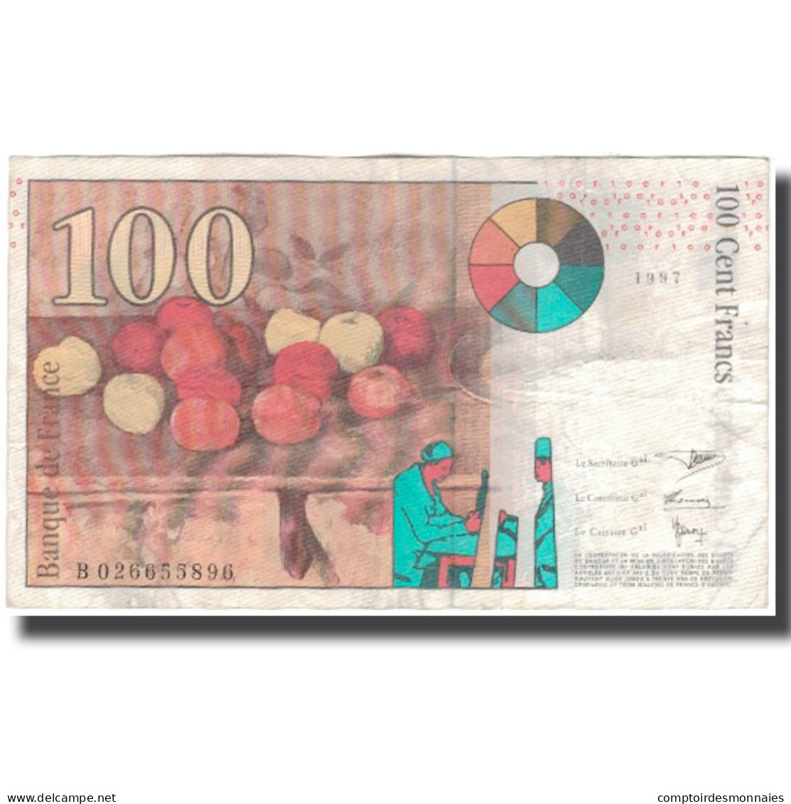 France, 100 Francs, Cézanne, 1997, TB+, Fayette:74.1, KM:158a - 100 F 1997-1998 ''Cézanne''