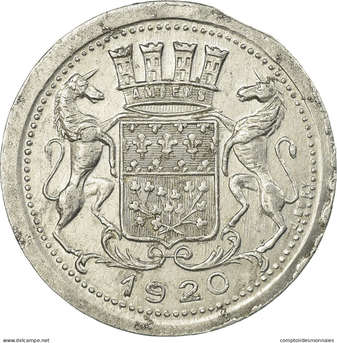 Monnaie, France, Chambre De Commerce, Amiens, 10 Centimes, 1920, TTB, Aluminium - Monétaires / De Nécessité