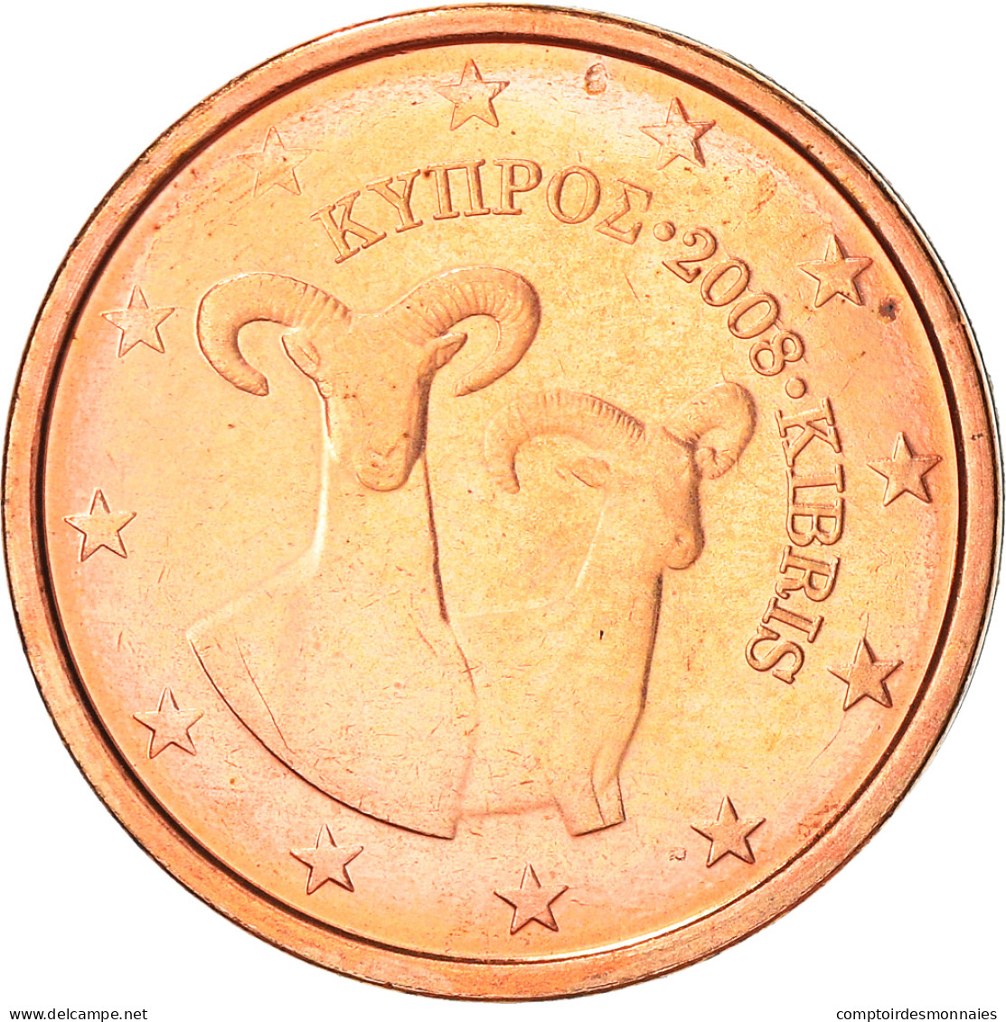 Chypre, 2 Euro Cent, 2008, TTB+, Copper Plated Steel, KM:79 - Zypern