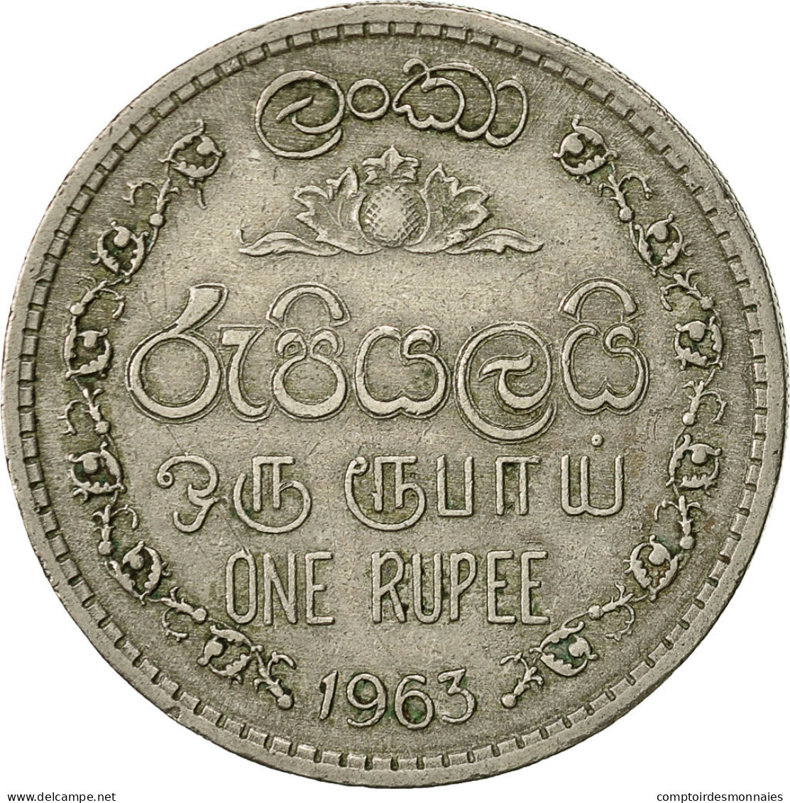 Monnaie, Ceylon, Elizabeth II, Rupee, 1963, TTB, Copper-nickel, KM:133 - Sri Lanka