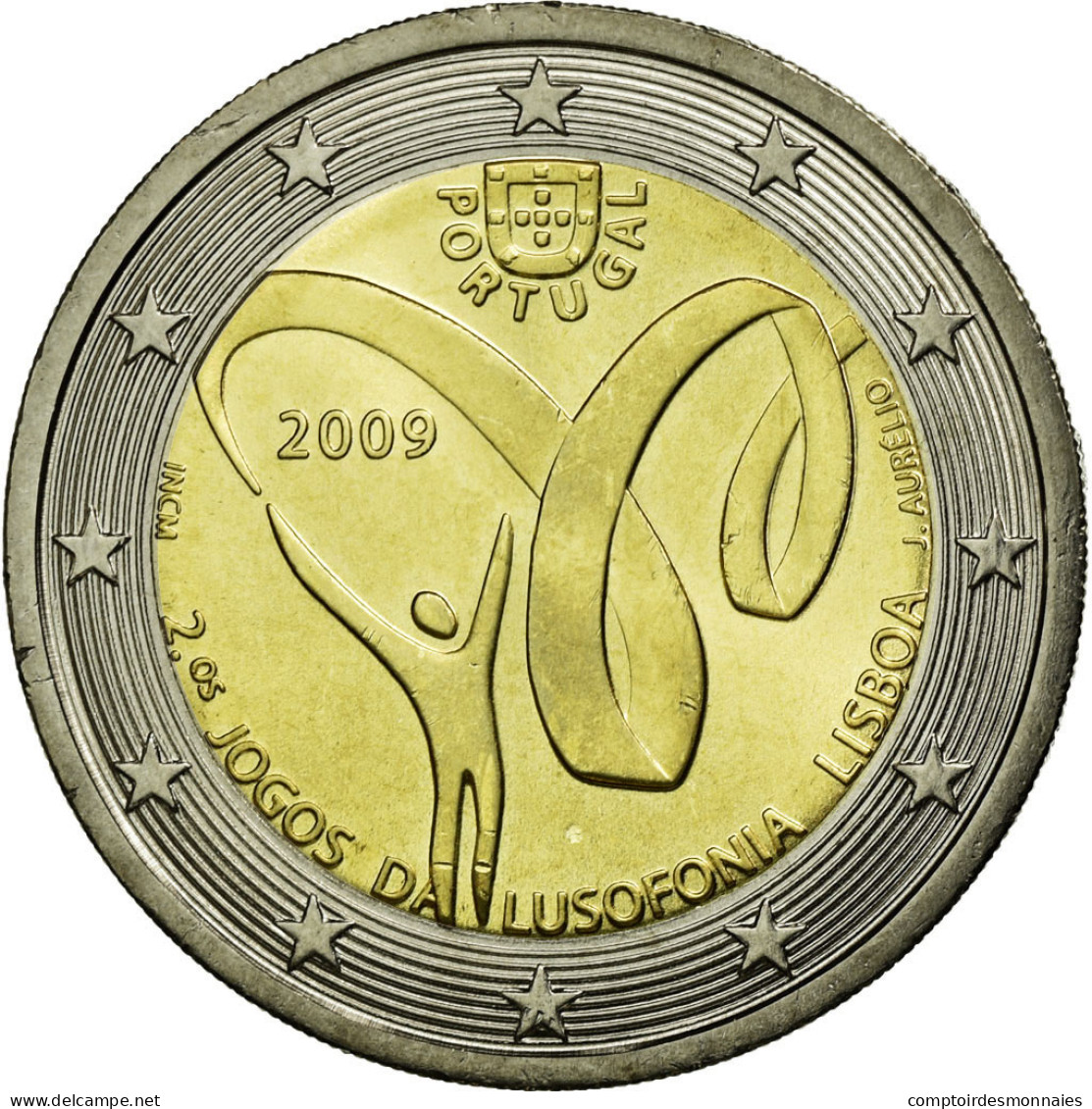 Portugal, 2 Euro, Lusofonia Games, 2009, SUP, Bi-Metallic, KM:786 - Portugal