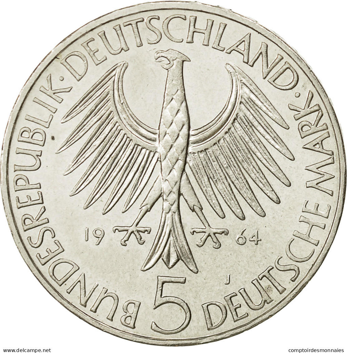 Monnaie, République Fédérale Allemande, 5 Mark, 1964, Hamburg, Germany, SPL - 5 Marcos