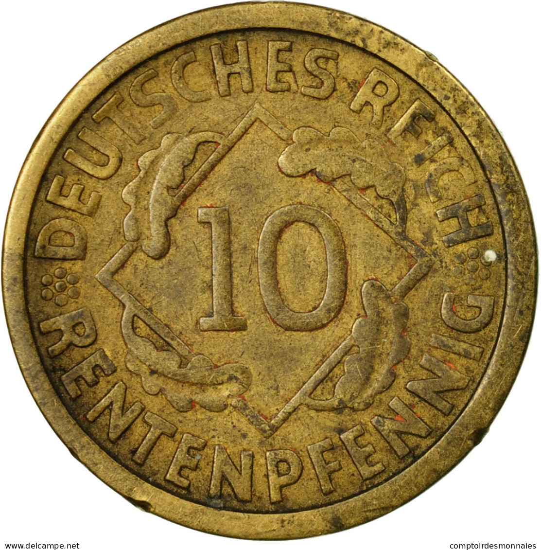 Monnaie, Allemagne, République De Weimar, 10 Rentenpfennig, 1924, Hambourg - 10 Rentenpfennig & 10 Reichspfennig