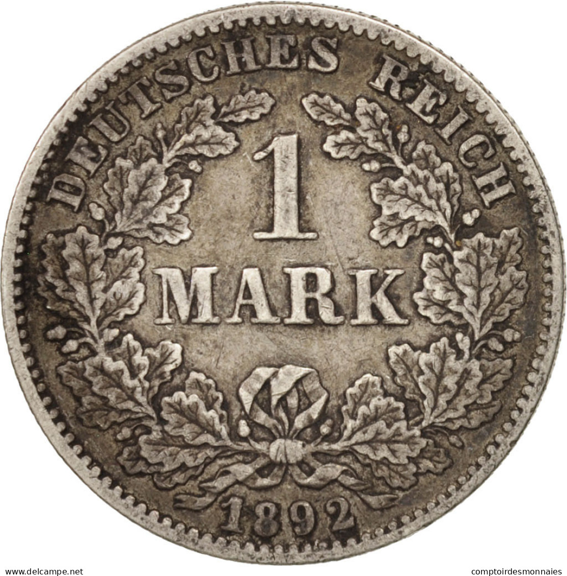 Monnaie, GERMANY - EMPIRE, Wilhelm II, Mark, 1892, Stuttgart, TTB+, Argent - 1 Mark
