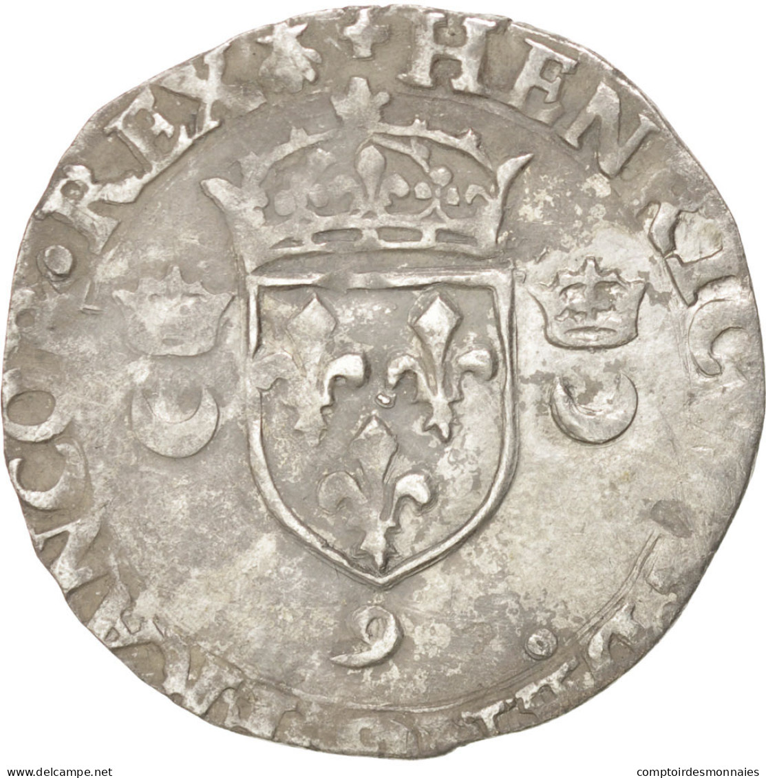 Monnaie, France, Douzain Aux Croissants, 1552, Rennes, TTB, Billon, Duplessy:997 - 1547-1559 Henri II