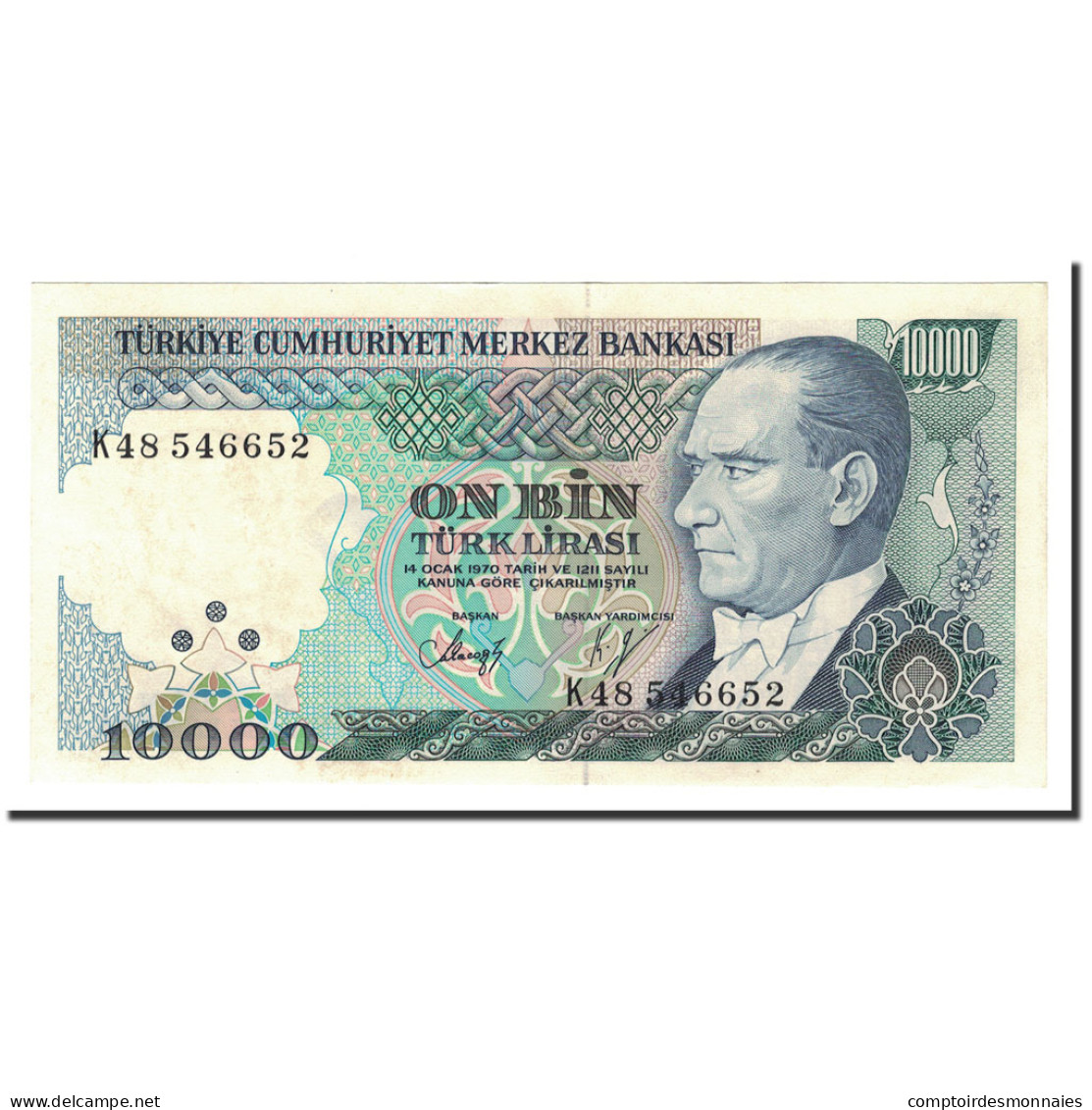 Billet, Turquie, 10,000 Lira, 1970, 1989, KM:200, SPL+ - Turquia