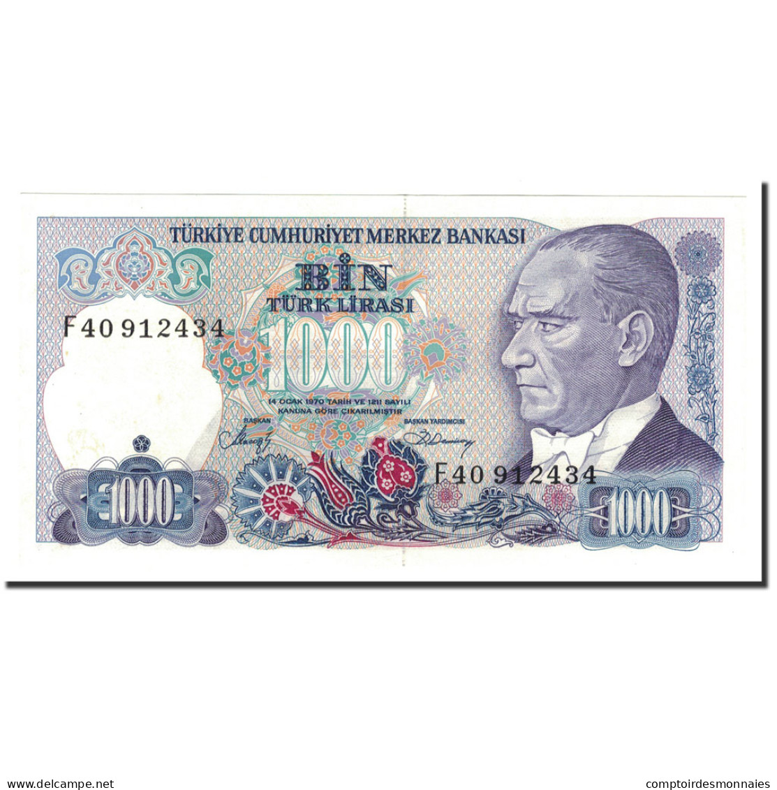 Billet, Turquie, 1000 Lira, 1970, 1986, KM:196, SPL - Turkey