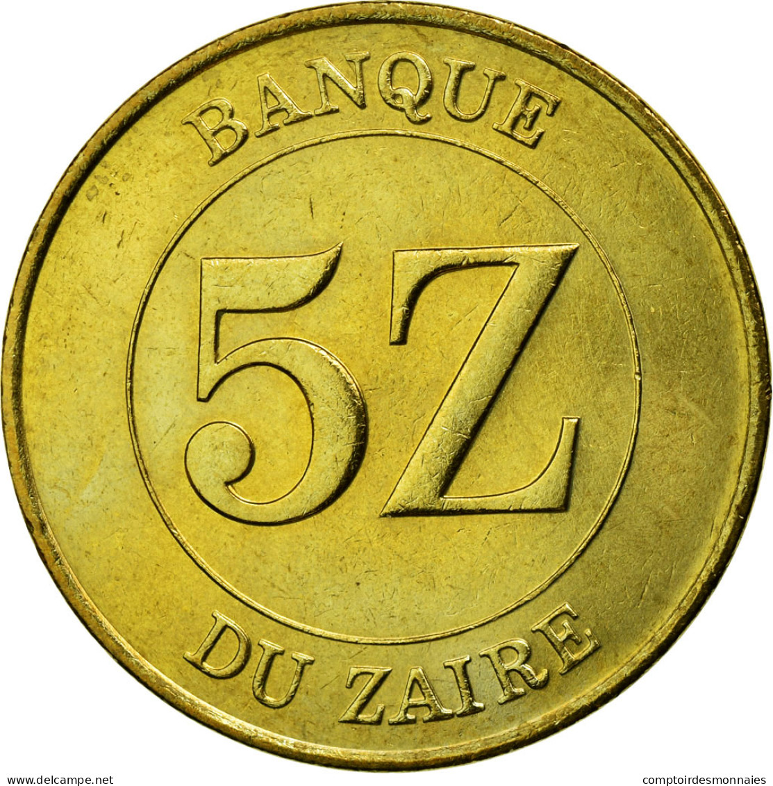 Monnaie, Zaïre, 5 Zaïres, 1987, TTB, Laiton, KM:14 - Zaire (1971-97)