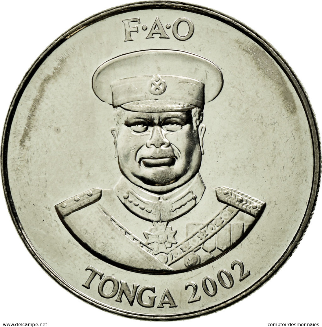 Monnaie, Tonga, King Taufa'ahau Tupou IV, 20 Seniti, 2002, SPL, Nickel Plated - Tonga