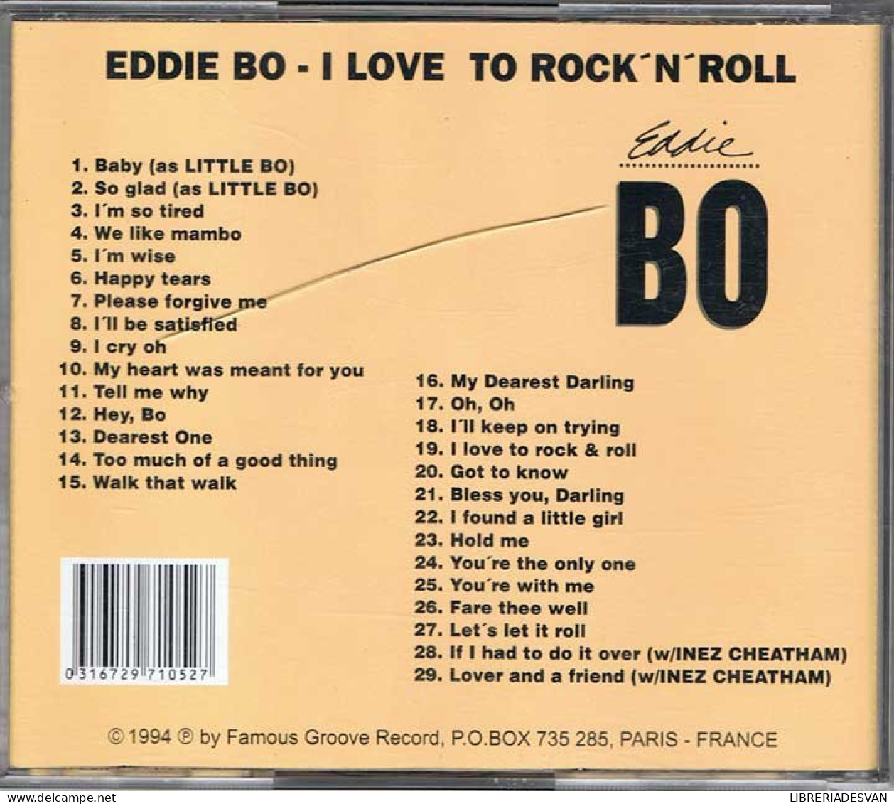 Eddie Bo - I Love To Rock 'n' Roll. CD - Rock