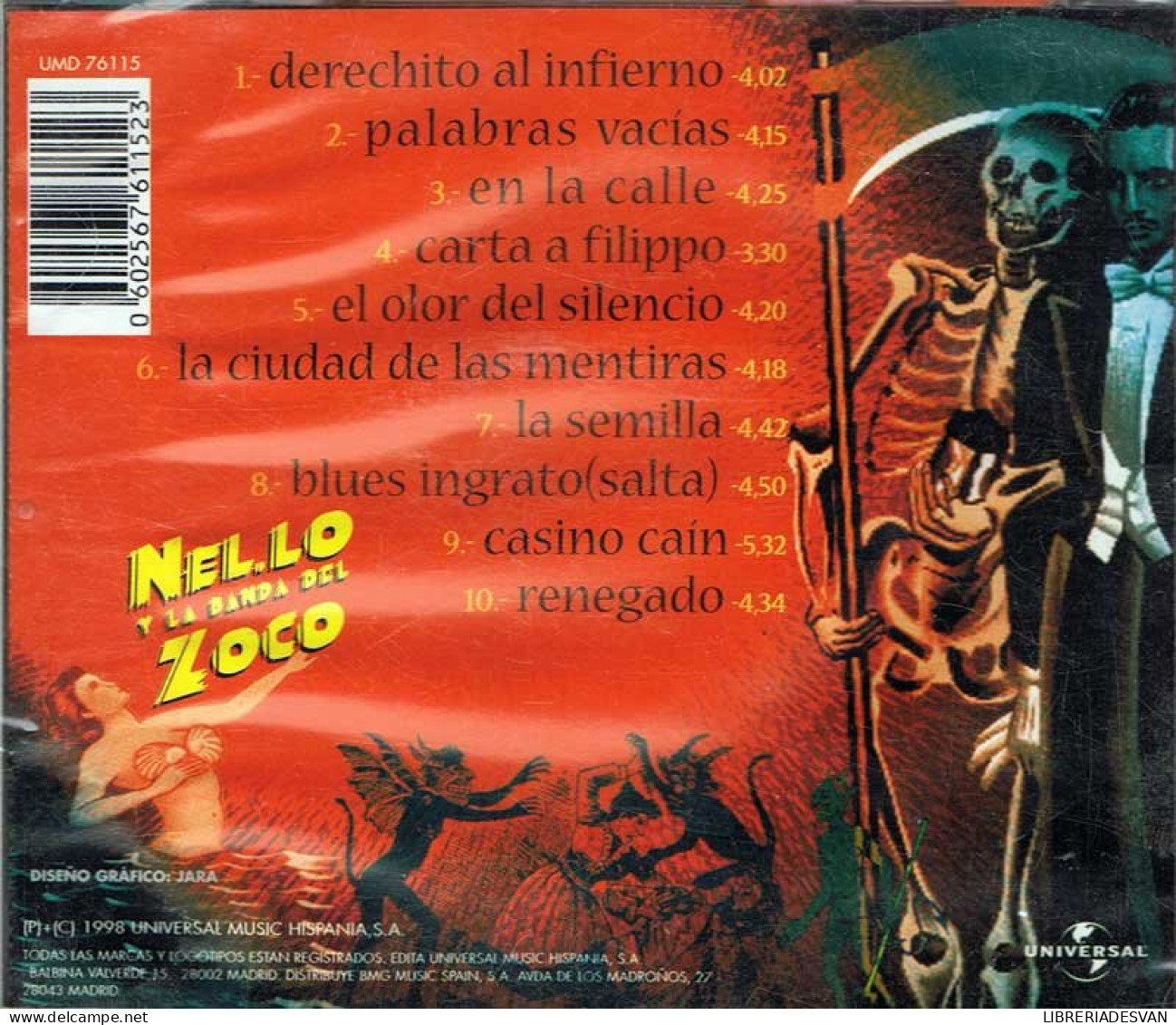 Nel.Lo Y La Danza Del Zoco - Derechito Al Infierno. CD - Rock