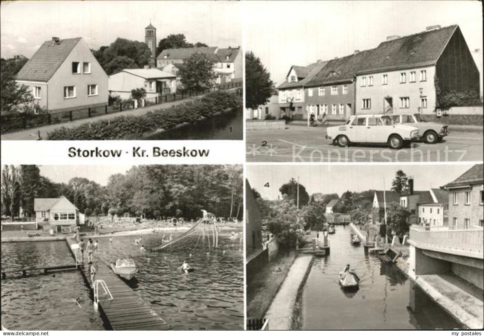 72474142 Storkow Mark Teilansicht Markt Freibad Storkower See Schleuse Storkow - Storkow