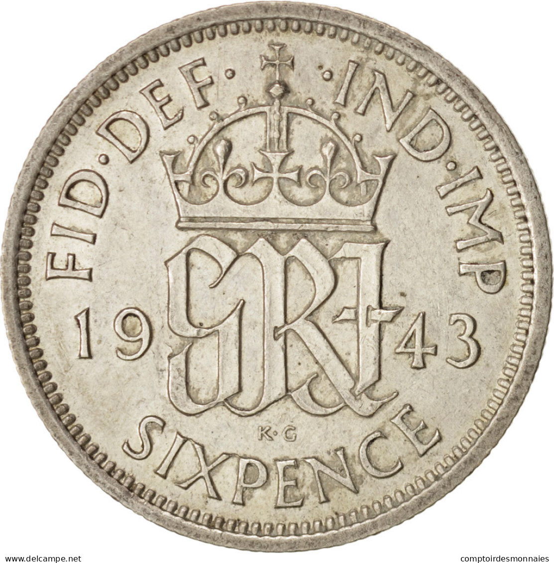 Monnaie, Grande-Bretagne, George VI, 6 Pence, 1943, SUP, Argent, KM:852 - H. 6 Pence