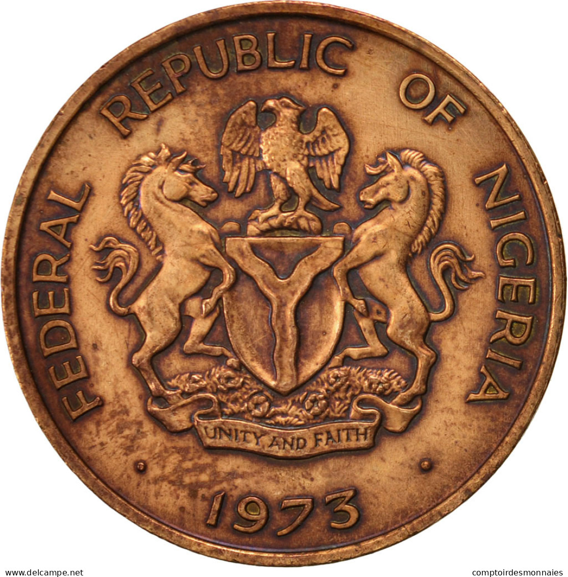 Monnaie, Nigéria, Elizabeth II, Kobo, 1973, TTB+, Bronze, KM:8.1 - Nigeria