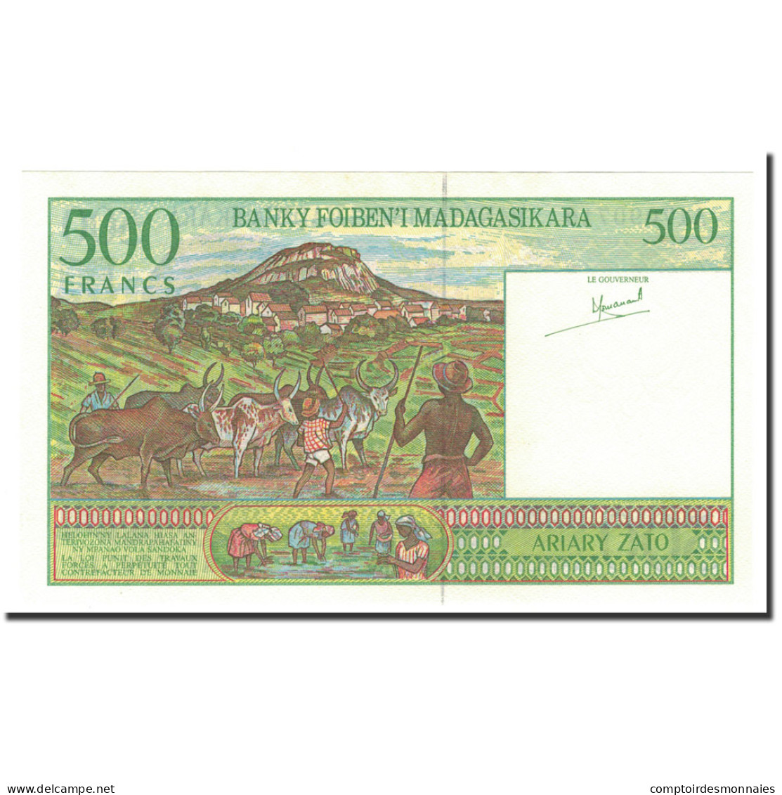 Billet, Madagascar, 500 Francs = 100 Ariary, 1994-1995, Undated (1994), KM:75a - Madagaskar