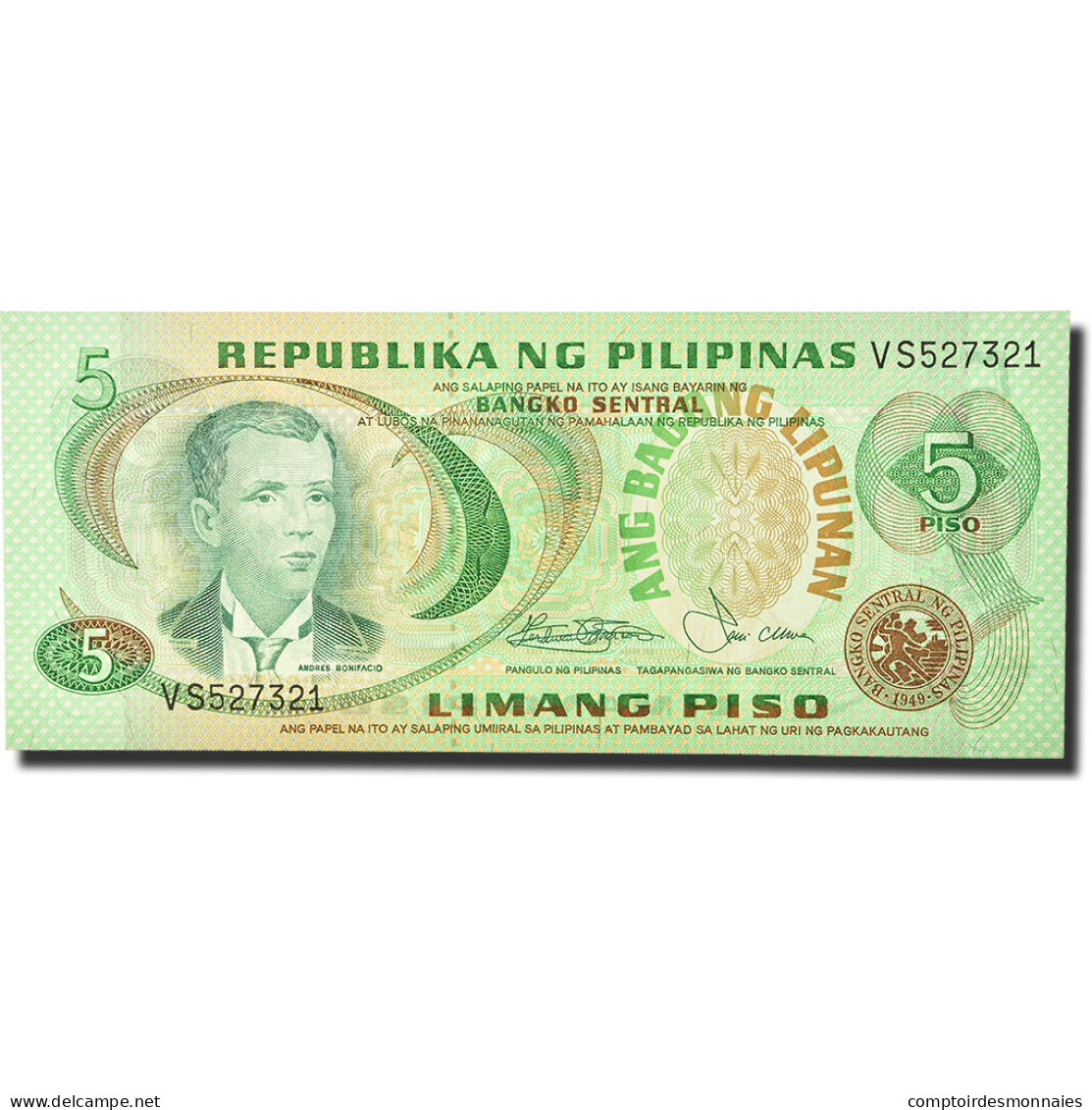 Billet, Philippines, 5 Piso, 1978, KM:160b, NEUF - Philippines