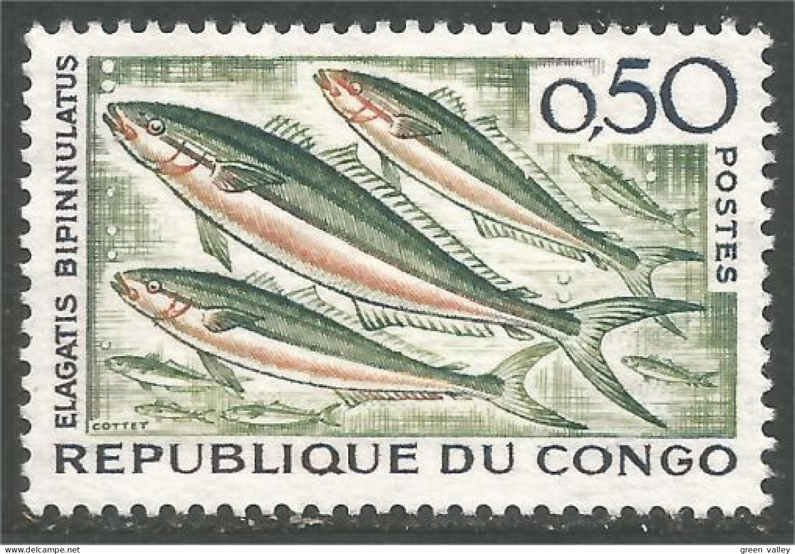 XW01-2790 Congo Poisson Fish Fisch Pesce Pescado Peixe Vis Sans Gomme - Oblitérés