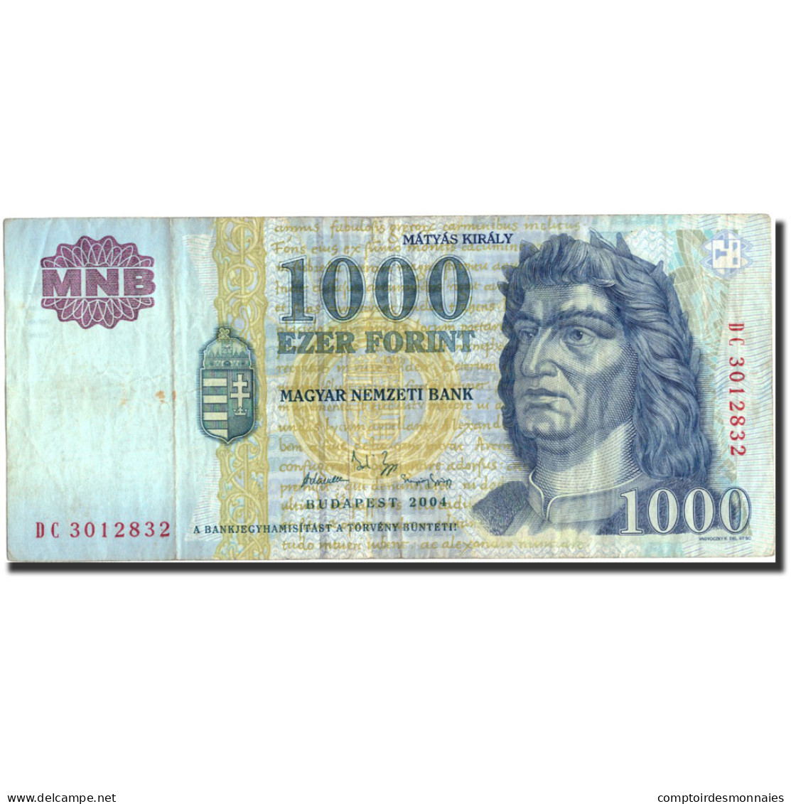Billet, Hongrie, 1000 Forint, 2004, 2004, KM:189c, TTB - Ungarn