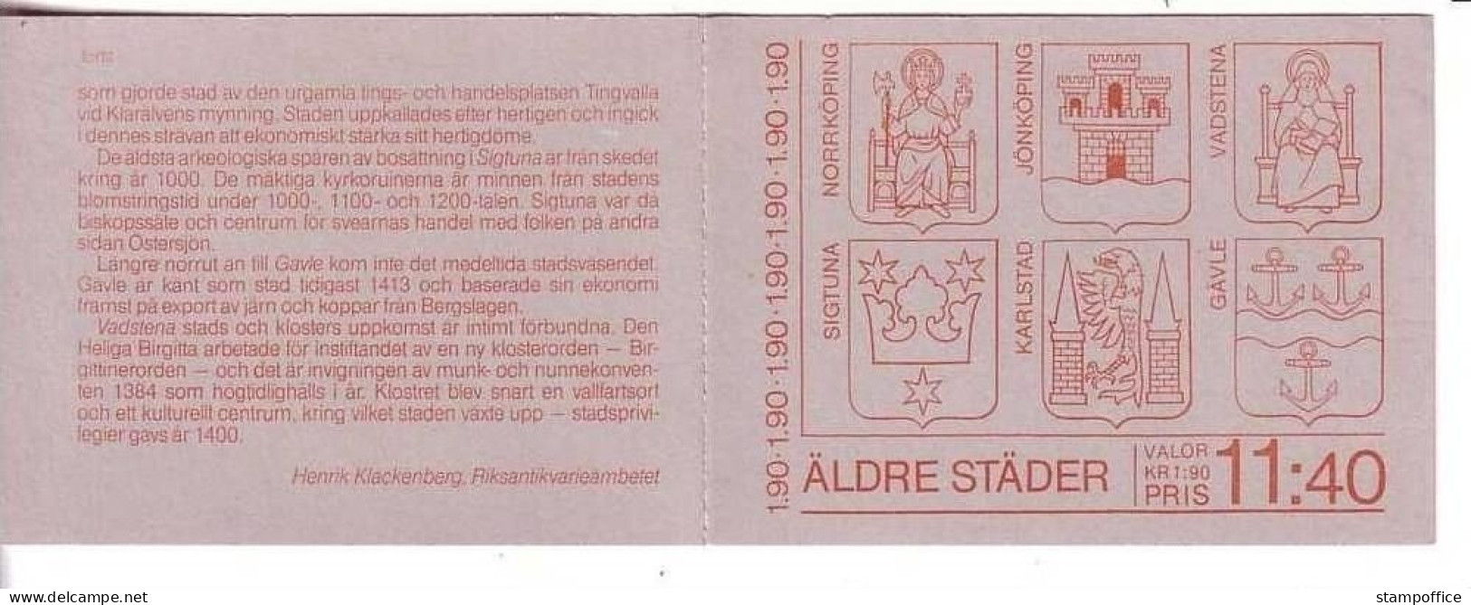 SCHWEDEN MH 101 GESTEMPELT(USED) STÄDTEANSICHTEN 1984 KUTSCHEN PFERDE SCHIFFE - 1981-..