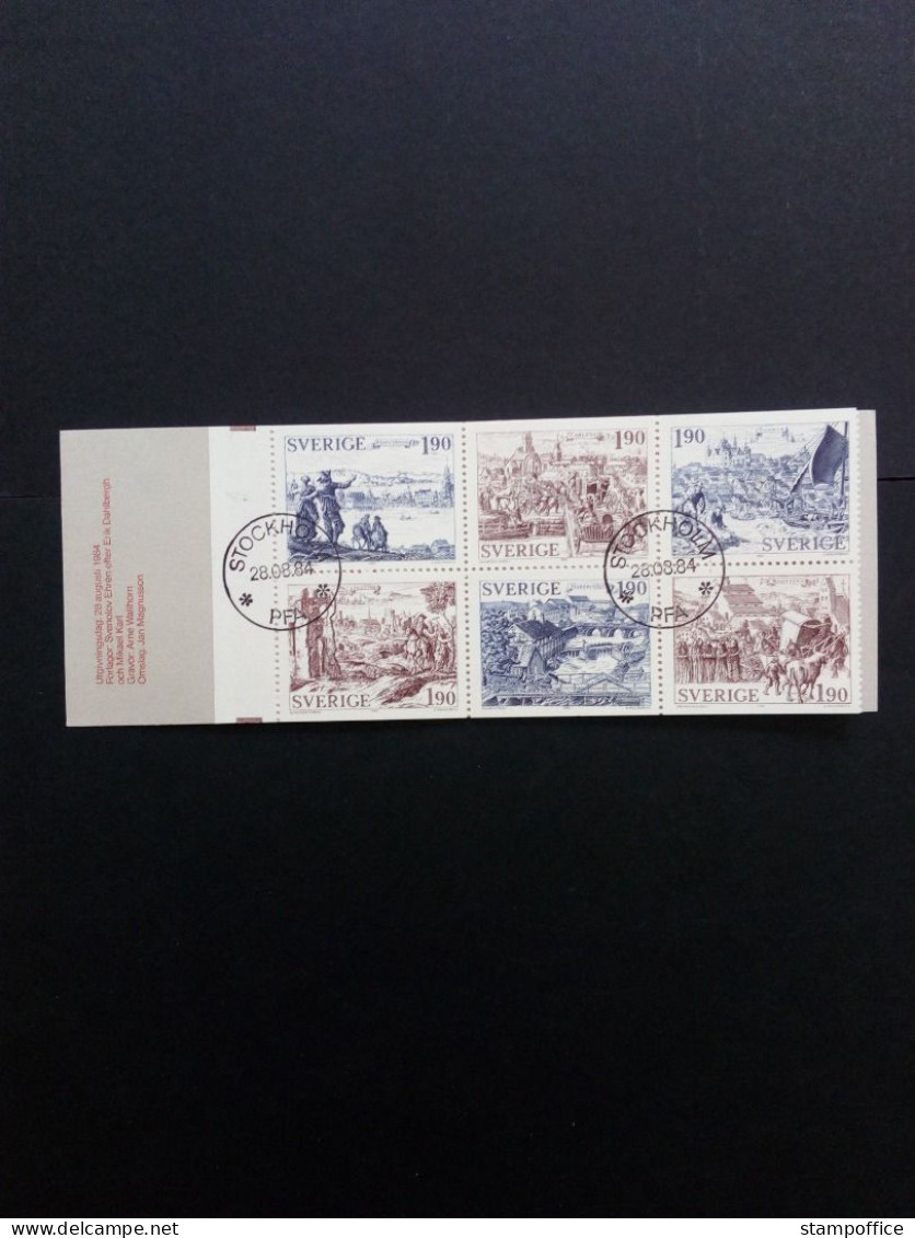 SCHWEDEN MH 101 GESTEMPELT(USED) STÄDTEANSICHTEN 1984 KUTSCHEN PFERDE SCHIFFE - 1981-..