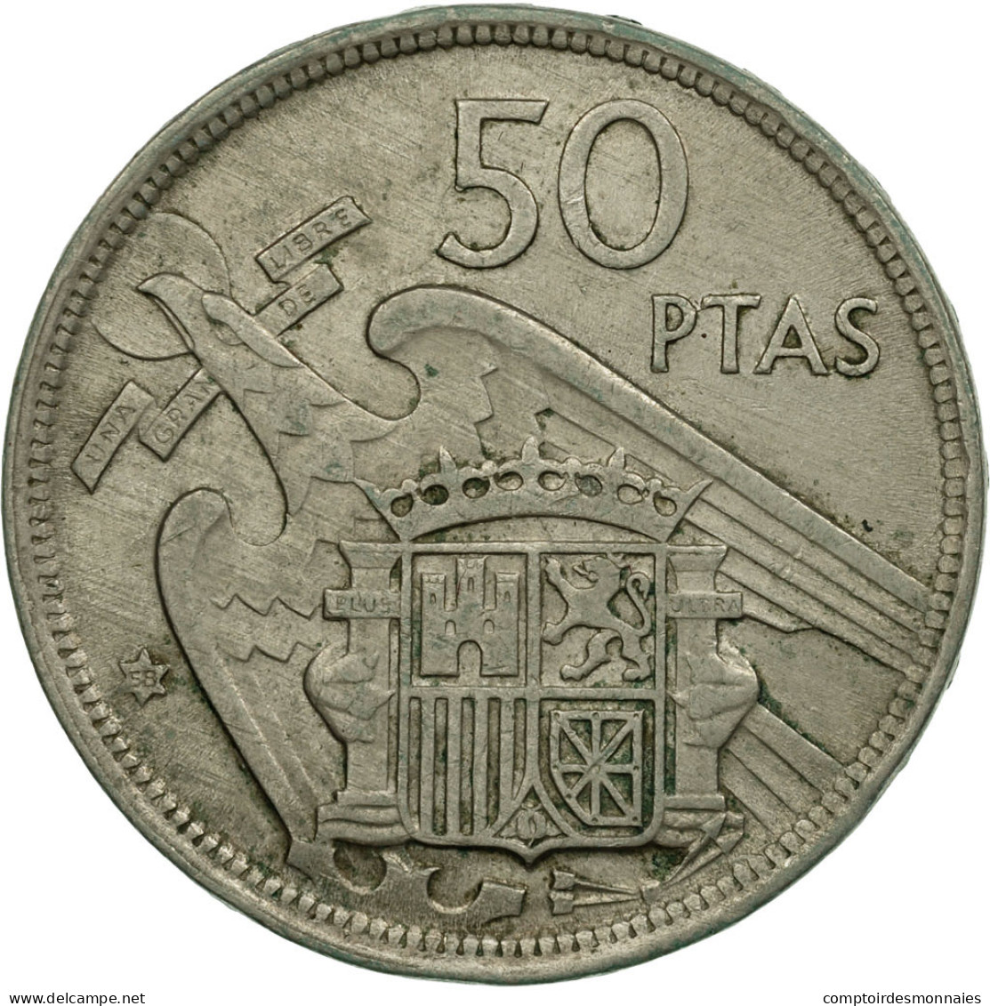 Monnaie, Espagne, Caudillo And Regent, 50 Pesetas, 1958, TTB, Copper-nickel - 50 Peseta