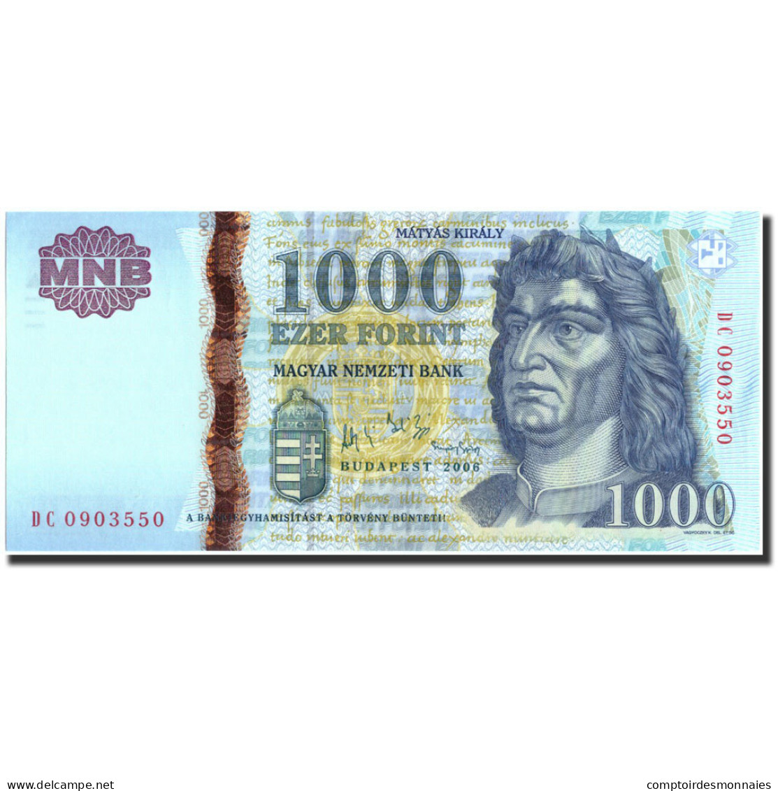 Billet, Hongrie, 1000 Forint, 2006, 2006, KM:195b, SPL - Hongarije