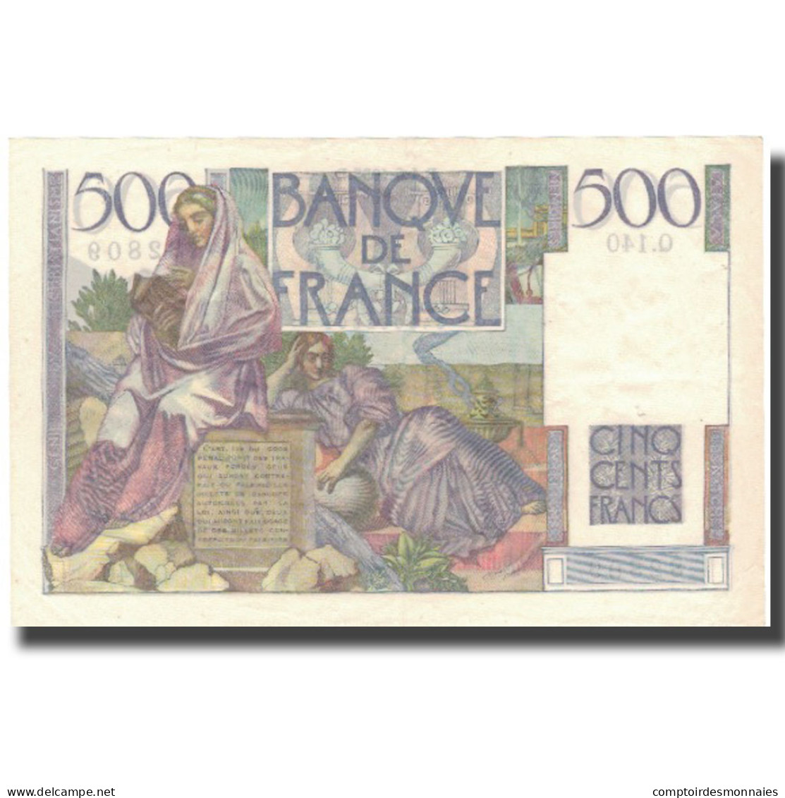 France, 500 Francs, Chateaubriand, 1953, 1953-06-04, TTB, Fayette:31.12, KM:129c - 500 F 1945-1953 ''Chateaubriand''