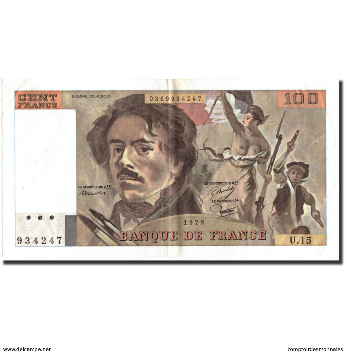 Billet, France, 100 Francs, 1979, 1979, TTB, Fayette:69.2c, KM:154b - 100 F 1978-1995 ''Delacroix''