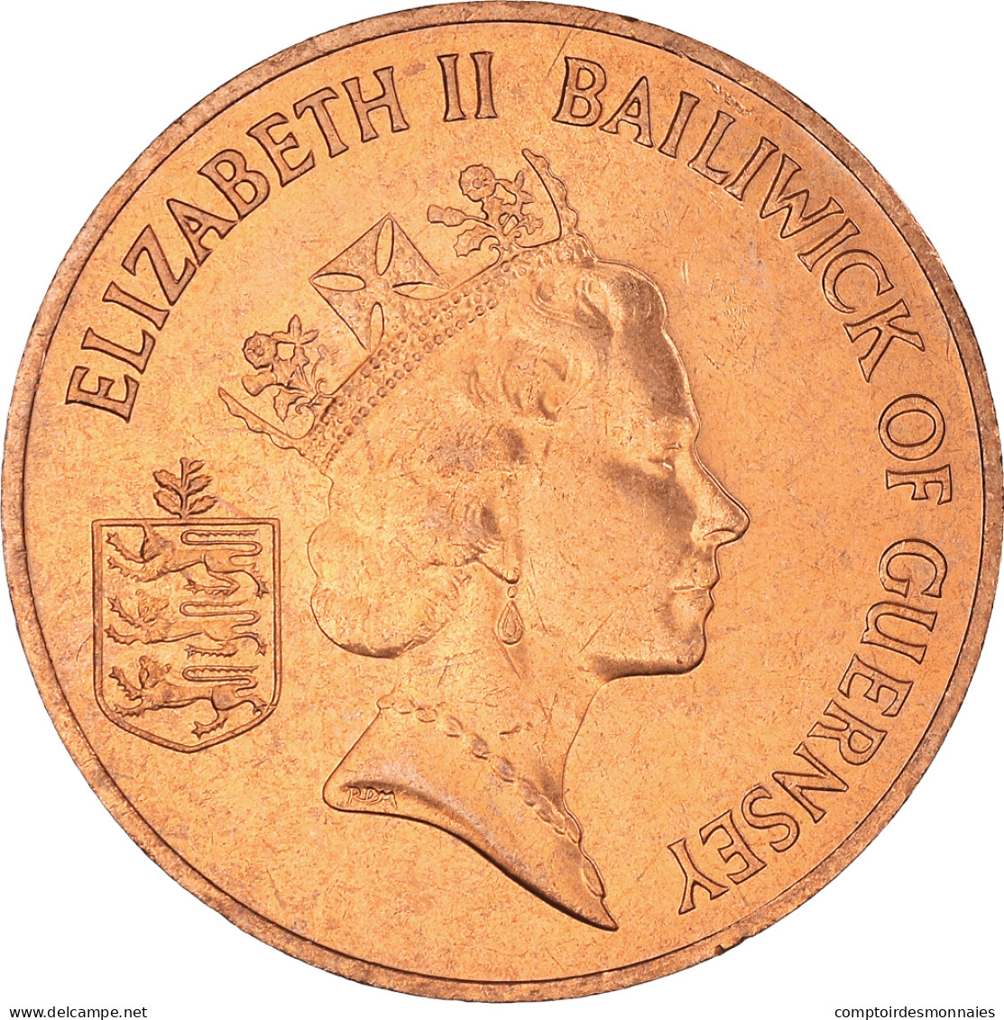 Monnaie, Guernesey, Elizabeth II, 2 Pence, 1990, SPL, Bronze, KM:41 - Guernesey