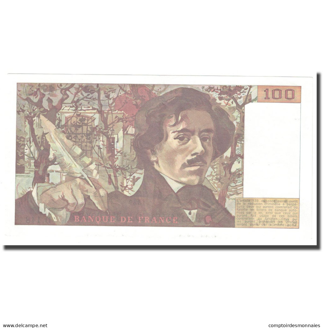 France, 100 Francs, Delacroix, 1989, NEUF, Fayette:69.13c), KM:154d - 100 F 1978-1995 ''Delacroix''