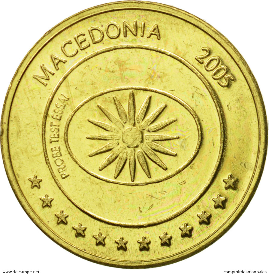 Macédoine, Medal, Essai 20 Cents, 2005, SPL, Laiton - Andere & Zonder Classificatie