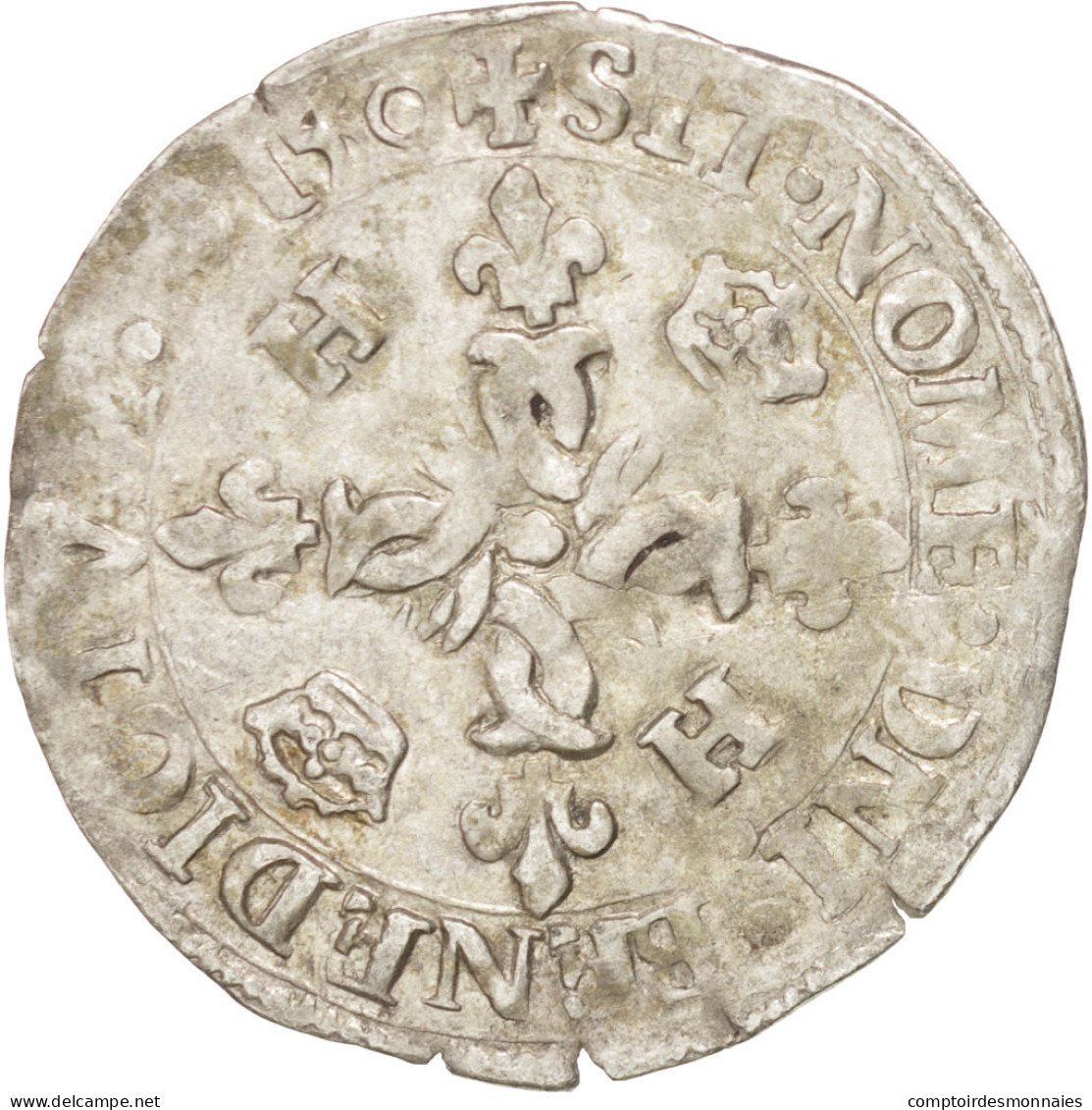 Monnaie, France, Douzain Aux Croissants, 1550, Rennes, TTB, Billon, Duplessy:997 - 1547-1559 Henry II