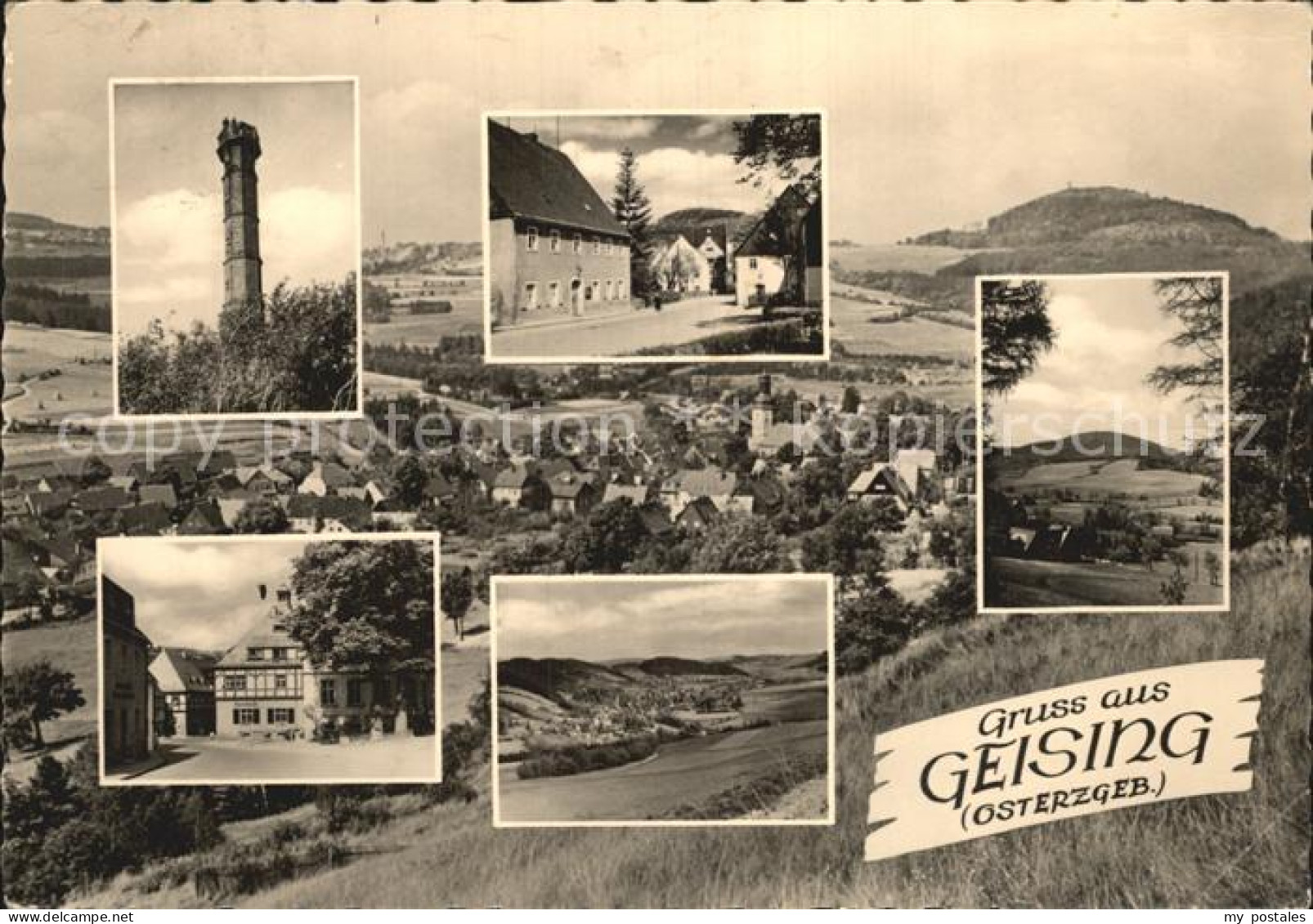 72473941 Geising Erzgebirge Aussichtsturm Dorfpartien Panorama Geising - Geising