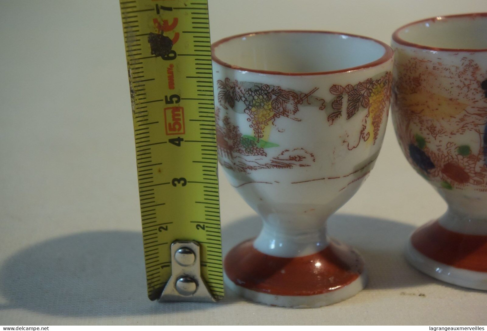 C79 2 Très Anciens Coquetiers Asiatique Poinçonnés :!!! - Egg Cups