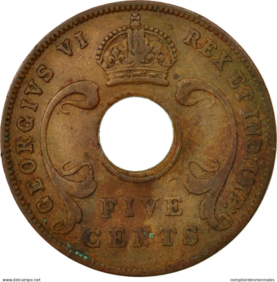 Monnaie, EAST AFRICA, George VI, 5 Cents, 1942, TTB, Bronze, KM:25.2 - British Colony