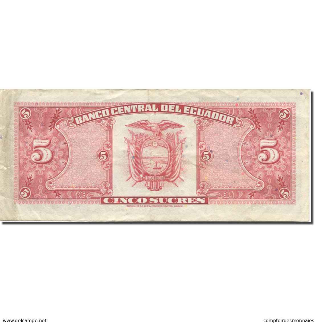 Billet, Équateur, 5 Sucres, 1988, 1988-11-22, KM:113d, TTB - Equateur