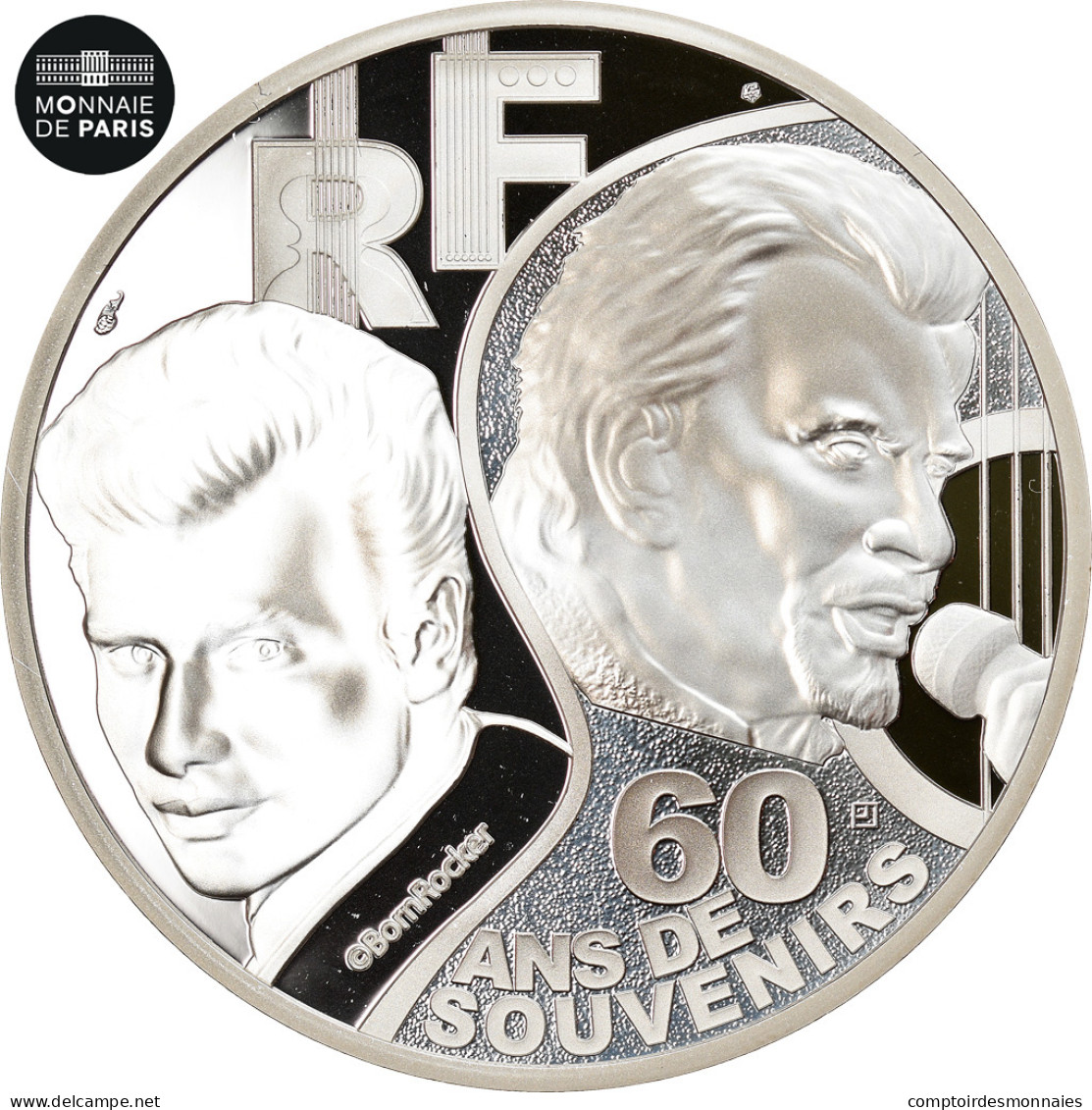 France, 10 Euro, 2020, Johnny Hallyday, FDC, Argent - Francia