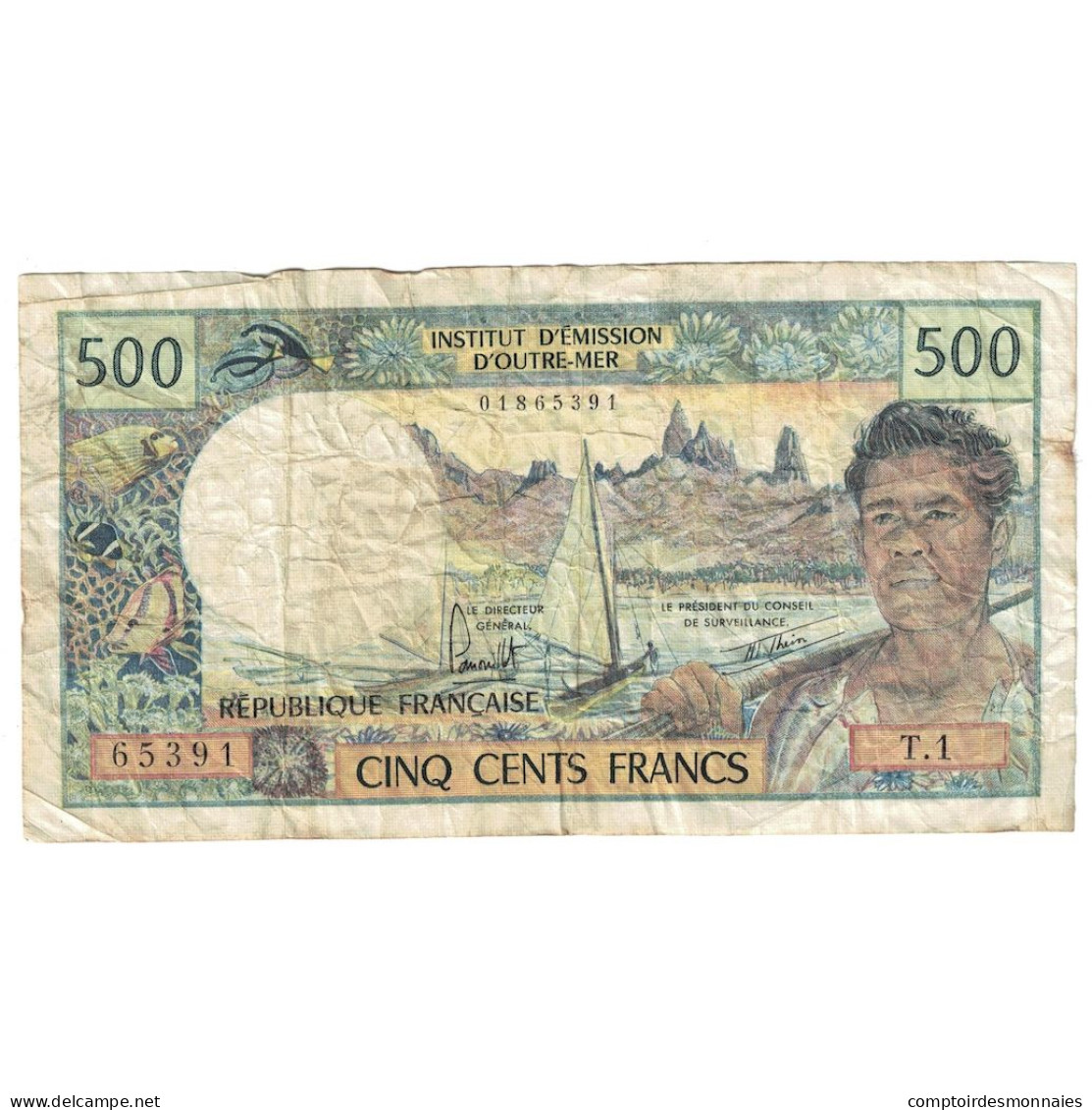 Billet, Tahiti, 500 Francs, 1985, KM:25d, TB - Papeete (Frans-Polynesië 1914-1985)