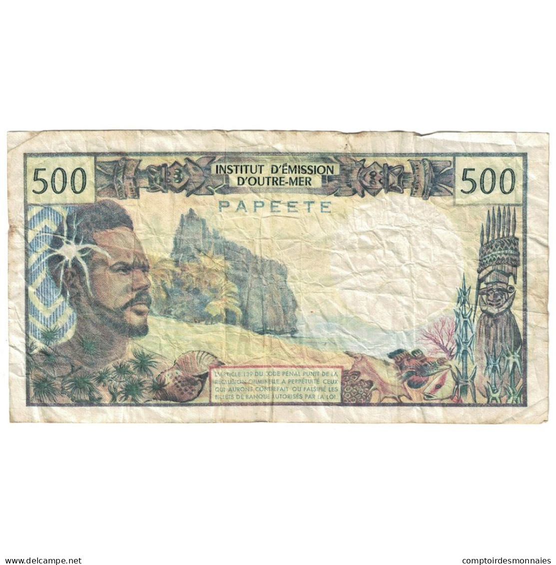 Billet, Tahiti, 500 Francs, 1985, KM:25d, TB - Papeete (Frans-Polynesië 1914-1985)